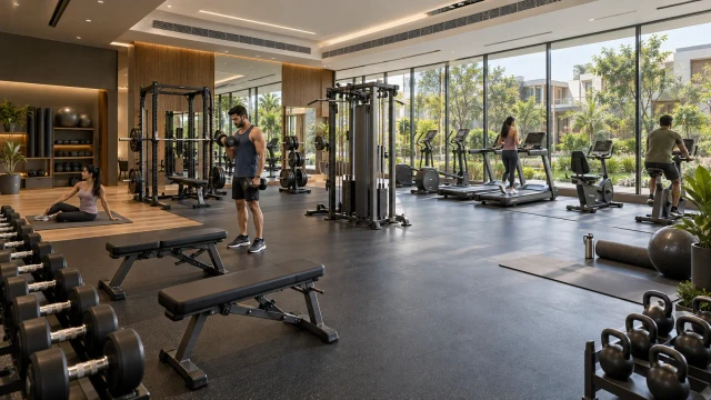 Premium indoor gym at Astra Villas clubhouse