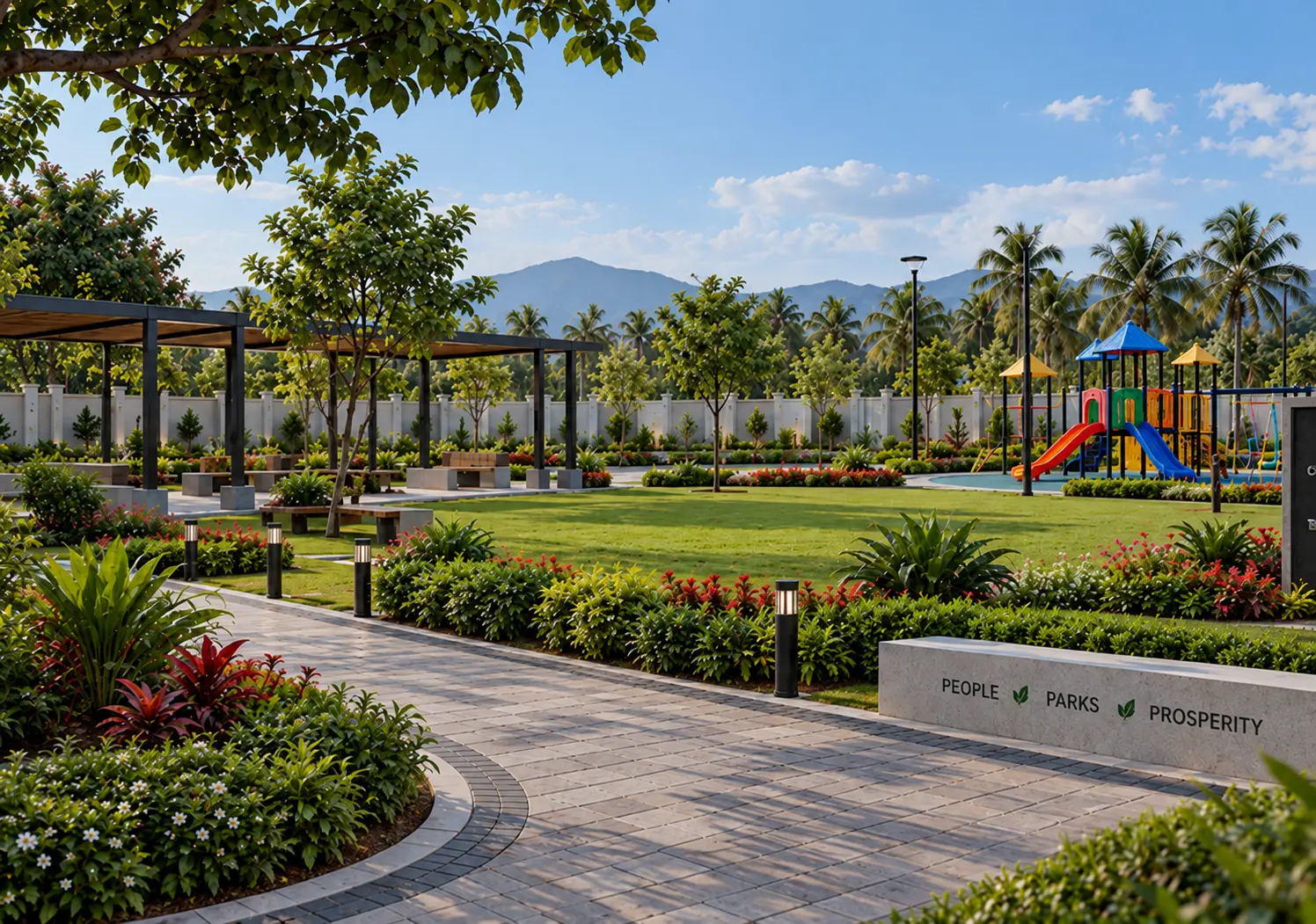 Proposed landscaped park and pathway